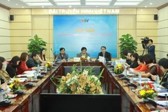 Đài Truyền hình Việt Nam tổ chức họp báo Liên hoan Truyền hình toàn quốc lần thứ 35. (Ảnh: Minh Quyết/TTXVN)