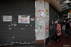 Một của hàng đóng cửa ở Hong Kong. (Nguồn: Reuters) 