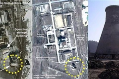 Hình ảnh vệ tinh chụp cơ sở hạt nhân Yongbyon, cách thủ đô Bình Nhưỡng của Triều Tiên 100km về phía bắc, ngày 27/6/2008. (Nguồn: EPA/TTXVN) 