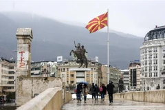 Quang cảnh quảng trường tại Skopje, Cộng hòa Bắc Macedonia, ngày 6/2/2019. (Nguồn: AFP/TTXVN) 