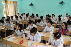 Tiết học ôn tập tại trường Trung học Phổ thông A Duy Tiên, huyện Duy Tiên, Hà Nam. (Ảnh: Đại Nghĩa/TTXVN) 