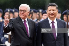 Chủ tịch Trung Quốc Tập Cận Bình (phải) và Tổng thống Đức Frank-Walter Steinmeier. (Nguồn: Getty Images) 