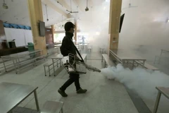 Phun thuốc diệt muỗi nhằm ngăn chặn sự lây lan của virus Zika tại Bangkok, Thái Lan ngày 13/9. (Nguồn: EPA/TTXVN)