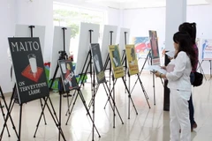 Một góc triển lãm 100 tranh ápphích của Phần Lan tại Đà Nẵng. (Ảnh: Trần Lê Lâm/TTXVN)