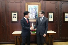 Trưởng Ban Tuyên giáo Trung ương Võ Văn Thưởng và Thủ tướng Maroc Saad Eddine El Othmani. (Nguồn: tuyengiao.vn) 