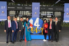 Đoàn đại biểu Việt Nam tại Phiên họp Ủy ban Liên Chính phủ Công ước 2003 về bảo vệ di sản văn hóa phi vật thể lần thứ 14 của Tổ chức Giáo dục, Khoa học và Văn hóa Liên hợp quốc (UNESCO) diễn ra tại Bogota (Colombia). (Nguồn: TTXVN) 