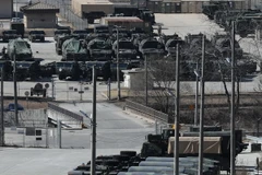 Các xe quân sự của Hàn Quốc. (Nguồn: EPA/TTXVN)