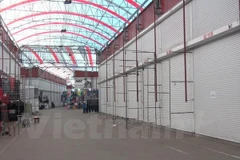 Một khu chợ có nhiều người Việt tại Ukraine. (Ảnh: Duy Trinh/Vietnam+)