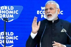Thủ tướng Narendra Modi tại Diễn đàn kinh tế thế giới (WEF) được tổ chức tại Davos, Thụy Sĩ. (Nguồn: The Indian Express) 
