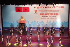 Tiết mục giao lưu văn nghệ của đoàn đại biểu thanh niên Việt Nam. (Ảnh: Xuân Dự/TTXVN) 