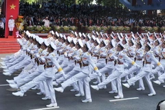 Lực lượng Hải quân tham gia diễu binh kỷ niệm 40 năm Ngày Giải phóng miền Nam, thống nhất đất nước. (Ảnh minh họa: Trọng Đức - TTXVN)