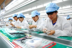 Công nhân tại Khu công nghiệp Tràng Duệ (Hải Phòng). (Ảnh: Danh Lam/TTXVN)