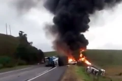 Hiện trường vụ tai nạn. (Nguồn: folha.uol.com.br)