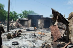 Nhà cửa bị thiêu rụi sau vụ tấn công của phiến quân Boko Haram tại làng Zabarmari, đông bắc Nigeria ngày 4/7. (Nguồn: AFP/TTXVN)