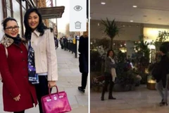 Những hình ảnh về bà Yingluck Shinawatra ​tại London. (Nguồn: coconuts.co)