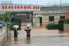 Cảnh ngập lụt ở Triều Tiên. (Nguồn: bbs.tiexue.net)