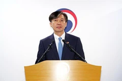 Bộ trưởng Tư pháp Hàn Quốc Cho Kuk phát biểu tại Gwacheon, phía nam Seoul ngày 14/10/2019. (Nguồn: Yonhap/TTXVN) 