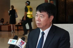Thượng tướng, Thứ trưởng Bộ Công an Bùi Văn Nam trả lời phỏng vấn báo chí tại Đối thoại Shangri-La 2017. (Ảnh: Việt Dũng/Vietnam+)