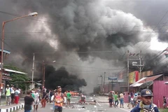 Người biểu tình tập trung trên đường phố tại Manokwari, Papua, Indonesia, ngày 19/8/2019. (Nguồn: AFP/TTXVN) 