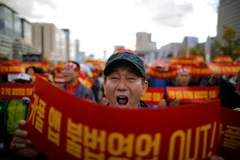 Cảnh sát ước tính khoảng 25.000 lái xe đã tham gia biểu tình. (Nguồn: Reuters) 