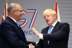 Thủ tướng Australia Scott Morrison và người đồng cấp Anh Boris Johnson. (Nguồn: PA) 