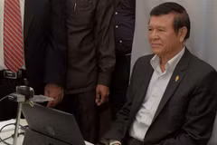 Cựu Chủ tịch đảng Cứu nguy dân tộc (CNRP) đối lập Campuchia Kem Sokha tại thủ đô Phnom Penh ngày 5/10/2016. (Nguồn: AFP/TTXVN) 