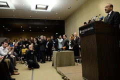 Chủ tịch Liên minh Dân tộc (SNC) đối lập tại Syria, ông Ahmad Jarba trong cuộc họp báo về Hội nghị Geneva II. (Nguồn: AFP)