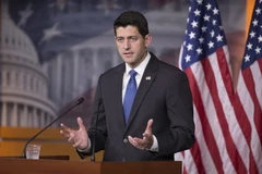 Chủ tịch Hạ viện Mỹ Paul Ryan phát biểu trong cuộc họp báo ở thủ đô Washington ngày 22/9. (Nguồn: EPA/TTXVN)
