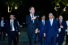 Thủ tướng Nguyễn Xuân Phúc và Thủ tướng Vương quốc Hà Lan Mark Rutte. (Ảnh: Lâm Khánh/TTXVN) 