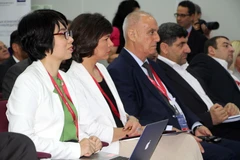 Phó Tổng giám đốc TTXVN Vũ Việt Trang dự phiên thảo luận do Hãng thông tấn TASS tổ chức. (Ảnh: Hồng Quân/TTXVN) 