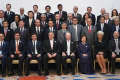 Các nhà lãnh đạo nhóm G-20 chụp ảnh chung tại hội nghị. (Nguồn: AFP/TTXVN)