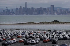 Ôtô mới tại kho bãi gần cảng Richmond, California, Mỹ, ngày 24/5/2018. (Nguồn: AFP/TTXVN) 