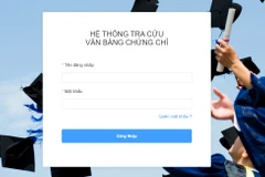 Giao diện hệ thông tra cứu văn bằng, chứng chỉ. (Ảnh chụp màn hình)