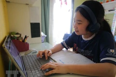 Học sinh học trực tuyến. (Ảnh: Thanh Tùng/TTXVN)