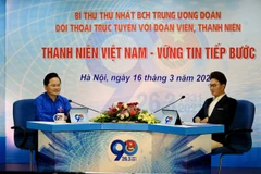 Bí thư thứ nhất Trung ương Đoàn Nguyễn Anh Tuấn chia sẻ tại buổi đối thoại. (Ảnh: Trung ương Đoàn)