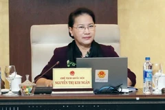 Chủ tịch Quốc hội Nguyễn Thị Kim Ngân điều hành bế mạc Phiên họp thứ 33 của Ủy ban Thường vụ Quốc hội. (Ảnh: Trọng Đức/TTXVN)