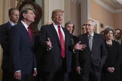 Tổng thống Mỹ Donald Trump (thứ 2, trái, phía trước) trong cuộc gặp các nghị sỹ Quốc hội ở Washington DC., ngày 9/1/2019. (Nguồn: AFP/TTXVN)