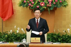 Phó Thủ tướng Vương Đình Huệ, Trưởng ban Chỉ đạo Tổng điều tra dân số và nhà ở Trung ương phát biểu. (Ảnh: Doãn Tấn/TTXVN)