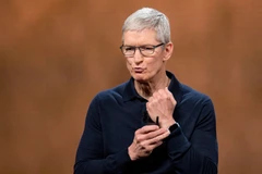 Ảnh tư liệu: Giám đốc điều hành Apple Tim Cook phát biểu tại một sự kiện ở San Jose, California, Mỹ ngày 4/6/2018. (Nguồn: AFP/ TTXVN)