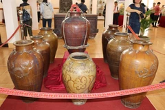 Hiện vật Ché-Gốm Gò Sành (Thế kỷ XIV-XVII) trưng bày tại triển lãm chuyên đề Gốm Chăm xưa và nay, tháng 12/2018. (Ảnh: Nguyễn Thành/TTXVN)