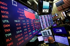 Bảng tỉ giá tại Sàn giao dịch chứng khoán New York, Mỹ, ngày 13/5/2019. (Nguồn: THX/TTXVN)