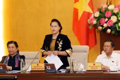 Chủ tịch Quốc hội Nguyễn Thị Kim Ngân chủ trì và phát biểu khai mạc Phiên họp thứ 37 của Ủy ban Thường vụ Quốc hội. (Ảnh: Trọng Đức/TTXVN)
