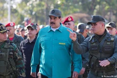 Tổng thống Venezuela Nicolas Maduro đã thị sát một căn cứ quân sự ở thành phố Valencia. (Nguồn: Reuters)