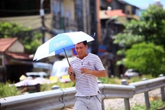 Ô là dụng cụ tránh nắng không thể thiếu đối với người đi bộ mỗi khi có việc phải di chuyển ngoài đường. (Ảnh: Quang Quyết/TTXVN)
