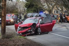 Hiện trường vụ xả súng tại Seattle, bang Washington, Mỹ, ngày 27/3/2019. (Nguồn: The Seattle Times/TTXVN)