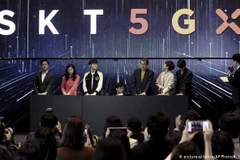 Lễ ra mắt dịch vụ mạng 5G của nhà mạng SK Telecom Co. (Nguồn: AP)