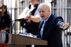 Tân Thủ tướng Anh Boris Johnson phát biểu tại London ngày 24/7/2019. (Nguồn: AFP/TTXVN)