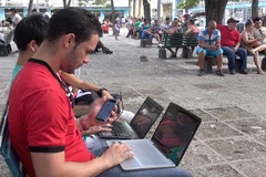Một điểm truy cập W-Fi công cộng ở Cuba. (Nguồn: canalcaribe.icrt.cu)