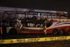 Hiện trường chiếc xe búy bị cháy. (Nguồn: nst.com.my)