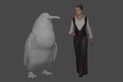 Hình ảnh mô phỏng loài chim cánh cụt khổng lồ, có chiều cao ngang với con người. (Nguồn: rnz.co.nz)